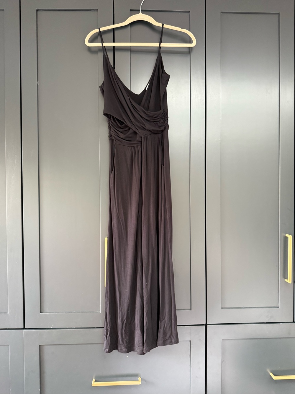 Boden Black Maxi Dress with Spaghetti Straps. Jersey for a comfortable fit